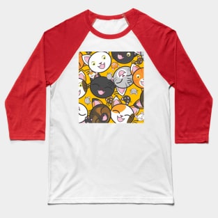 Cute Cat Pattern Design Baseball T-Shirt